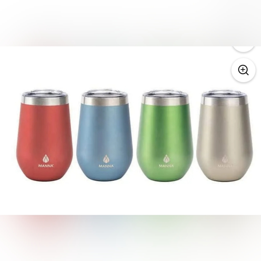 Set of 4 Manna Stainless-steel Color Coated Insulated Tumblers. (12oz) Each.